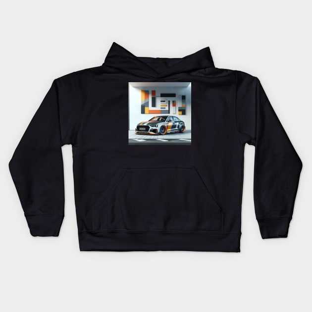 audi rs4 Kids Hoodie by TaevasDesign